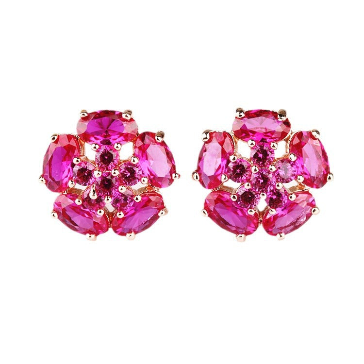 Flower Fresh Pure Sier Ear Pin Stud Earrings