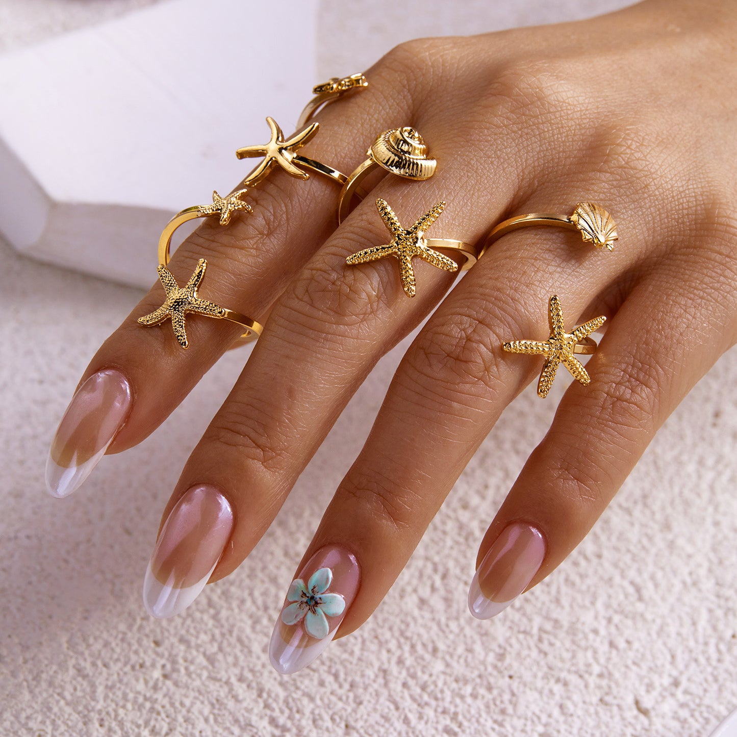 Open Pcs Seaside Vacation Style Shell Ring