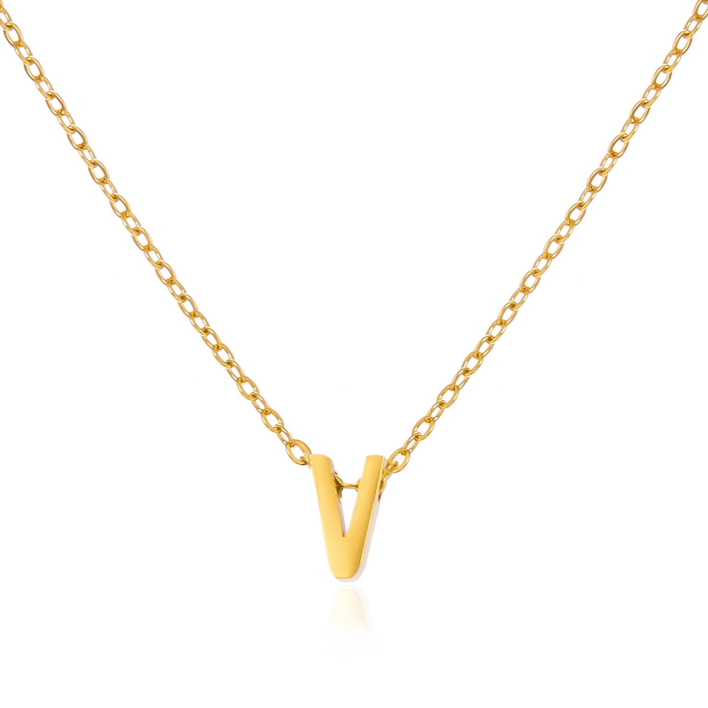 Letter Personalized Simple Stainless Steel Clavicle Pendants
