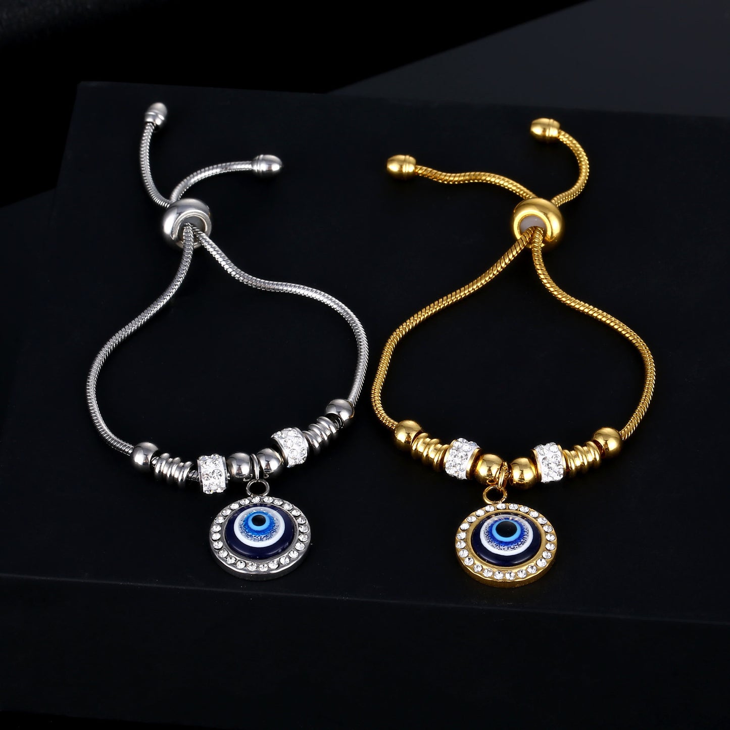 Stainless Steel Turkish Devil's Eye Adjustable Bracelets