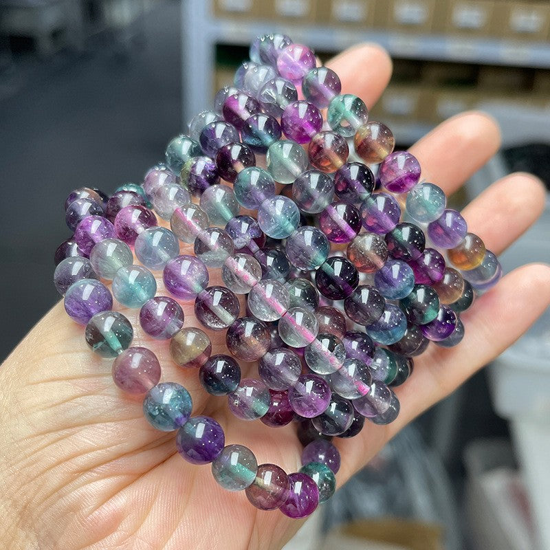 Fluorite Niche Gradient Purple Color Green Bracelets