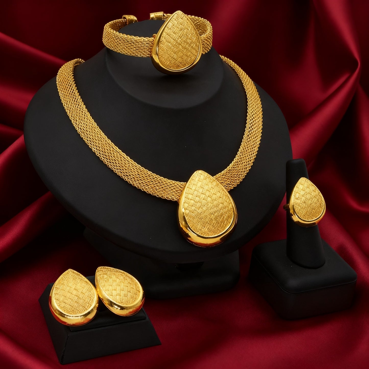 Glamorous Graceful Indian Gold-plated African Bride Jewelry Set