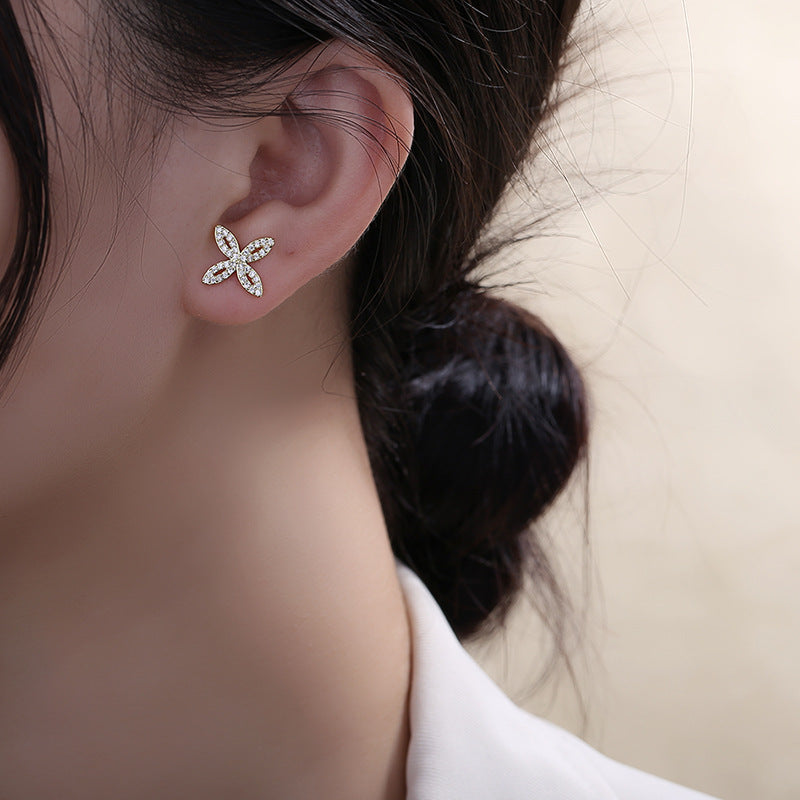 Boucles d'oreilles simples et exquises en argent Sterling pour femmes, de haute qualité