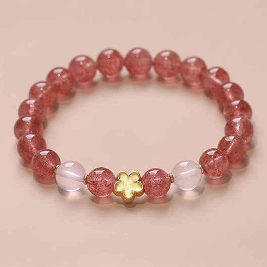 Grade Pigeon Blood Red Strawberry Quartz Female Bracelets