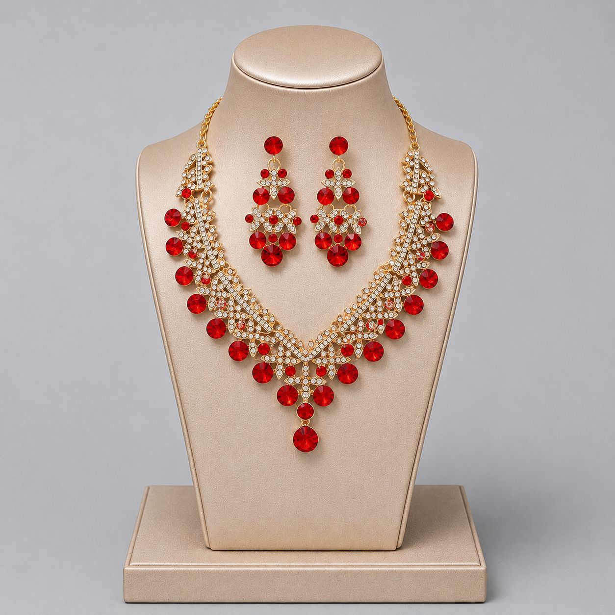 Alloy Rhinestone Light Luxury Dinner Dress Jewelry Set