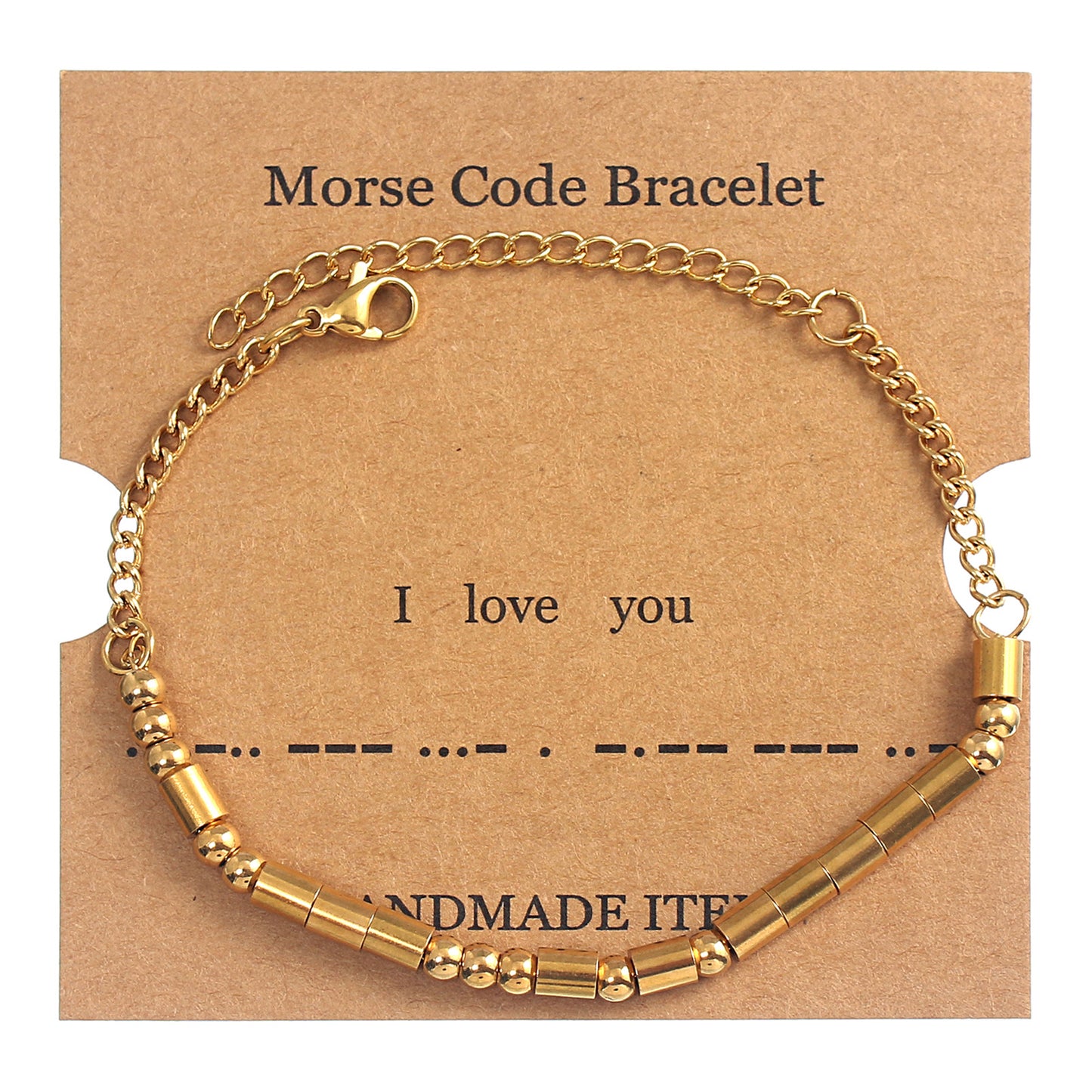 Women's Stainless Steel Gold Moss Password Letter Bracelets