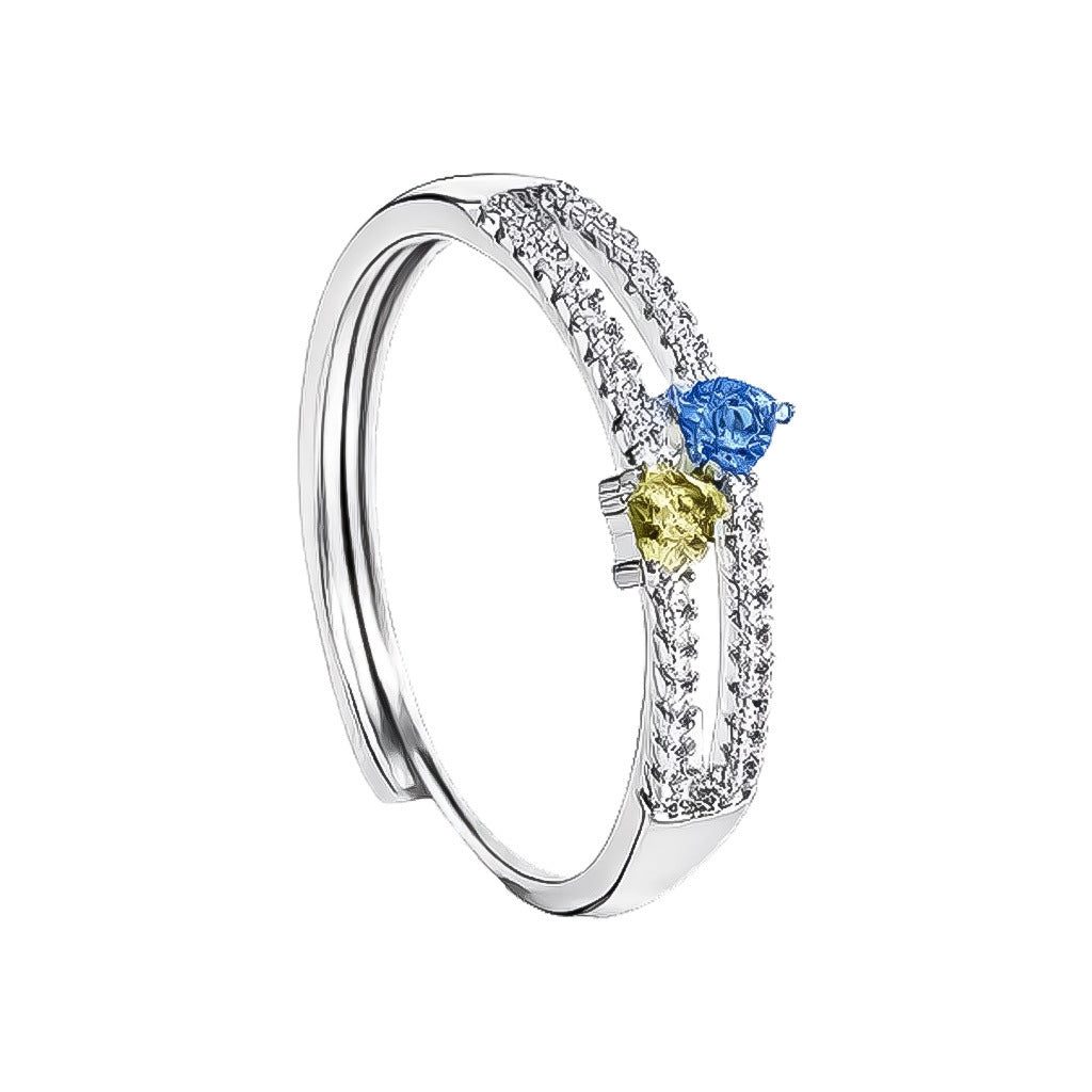 Layers Loving Heart Female Fashion Personality Commuter Heart-shaped Design Graceful Rings