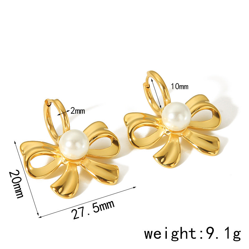 Women's Stainless Steel Bow Simple High-grade Ring