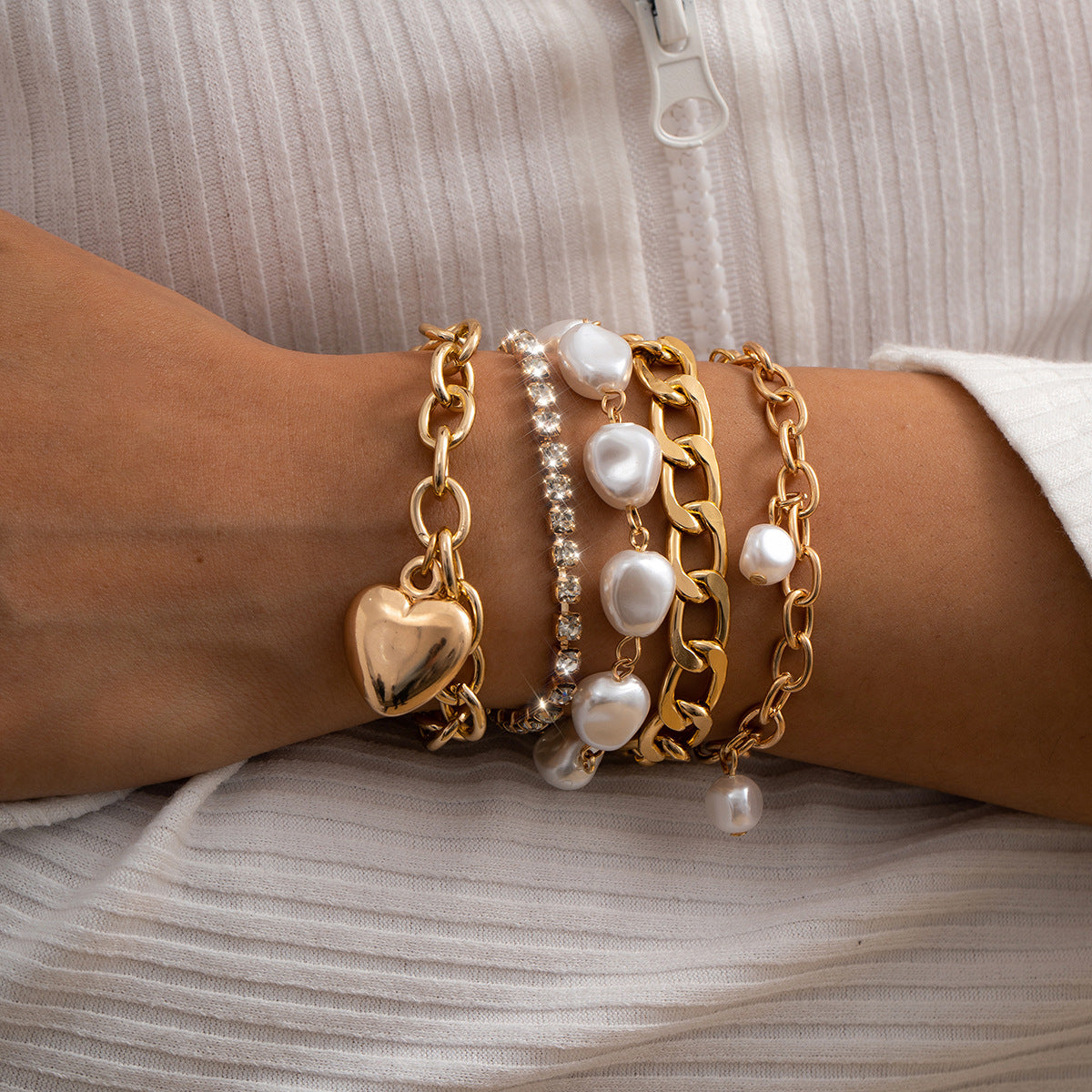 Ornament Imitation Pearl Retro Baroque Female Bracelets