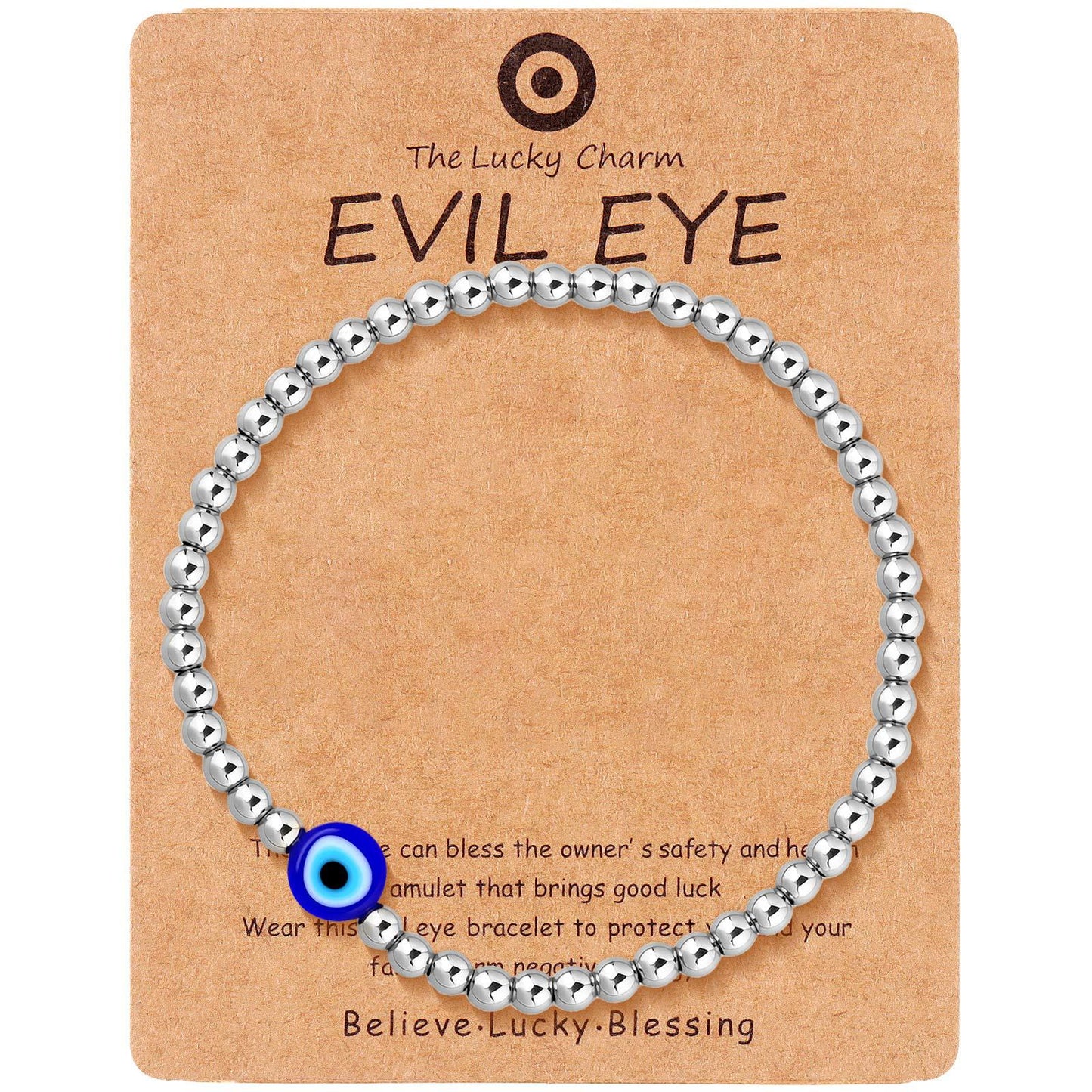 Women's Retro Simple Volcanic Rock Palm Eyes White-barked Bracelets