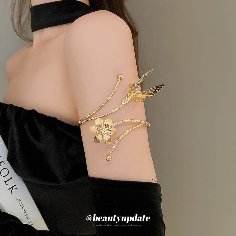 Flower Butterfly Metal Cold Style High-grade Temperament Exaggerated Bracelet