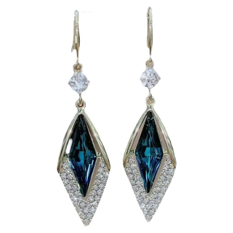 Women's Crystal Ear Clip Diamond-shaped Elegant High-grade For Affordable Rings