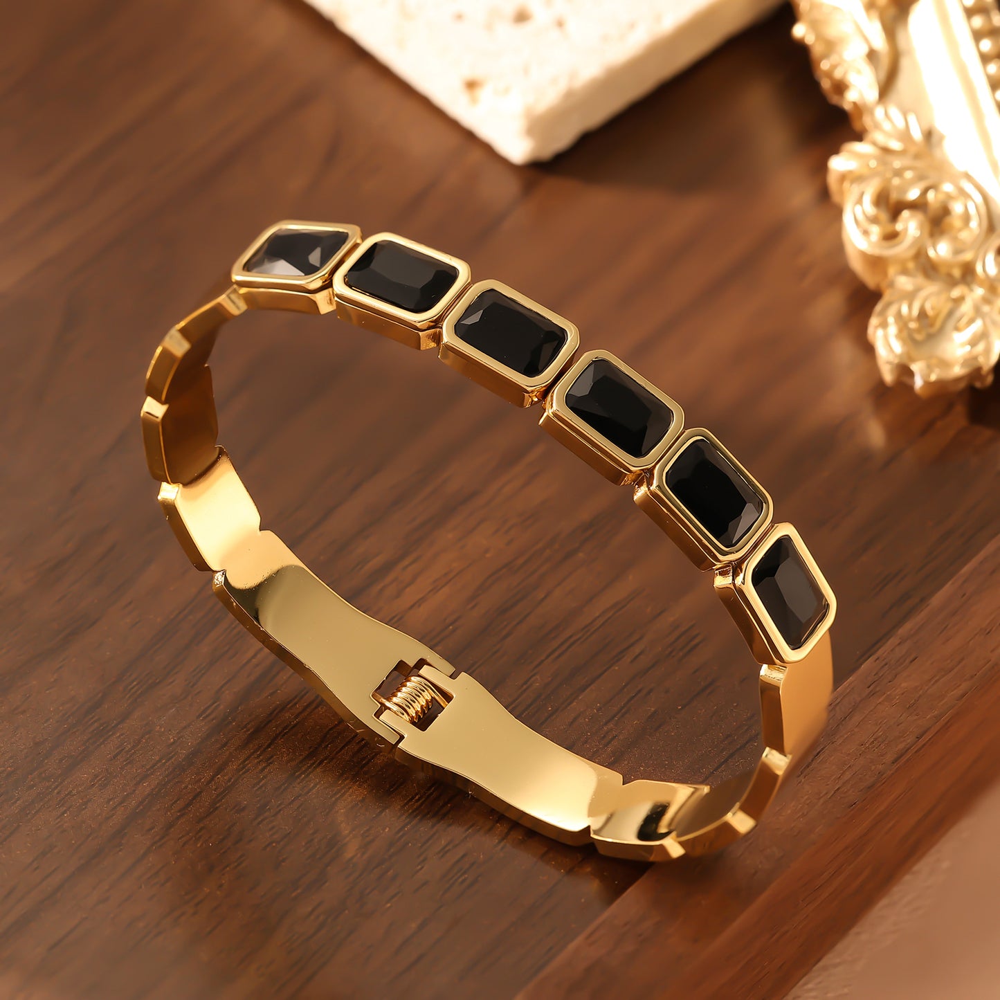Steel Square Colored Design Trendy Cool Bracelet