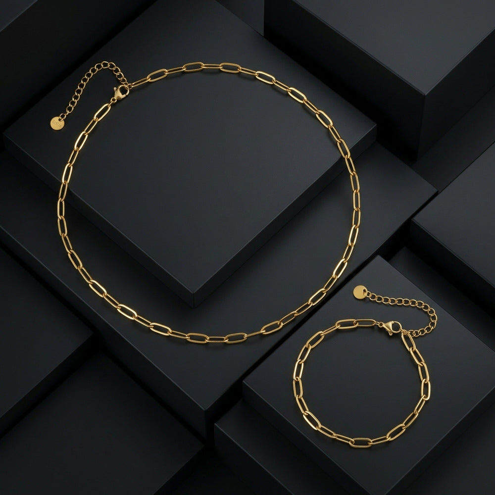 Clip Two-piece Special Interest Light Luxury Style Clavicle Chain Trendy Necklace