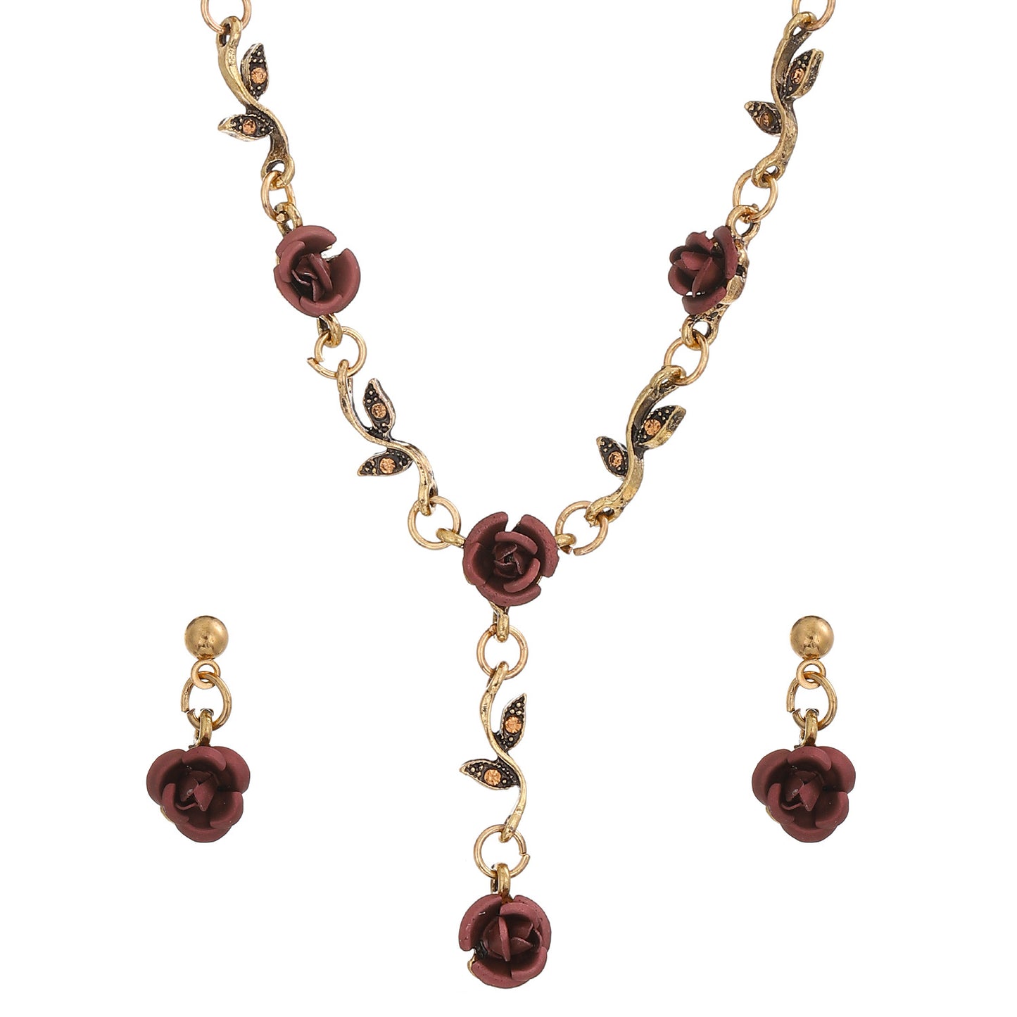 Retro French Rose Flower Female Graceful Personality Necklaces