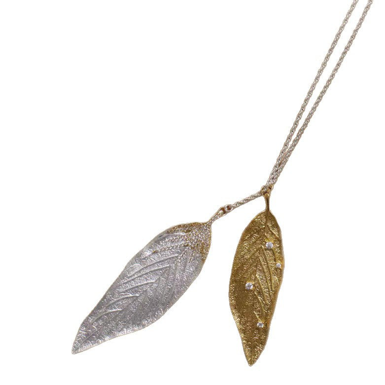 Series Laurel Leaf Two-color Pull Adjustment Necklace