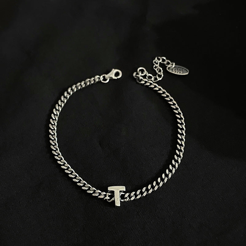 Bracelets d'intérêt spécial avec lettres anglaises en argent Sterling de Style coréen pour femmes