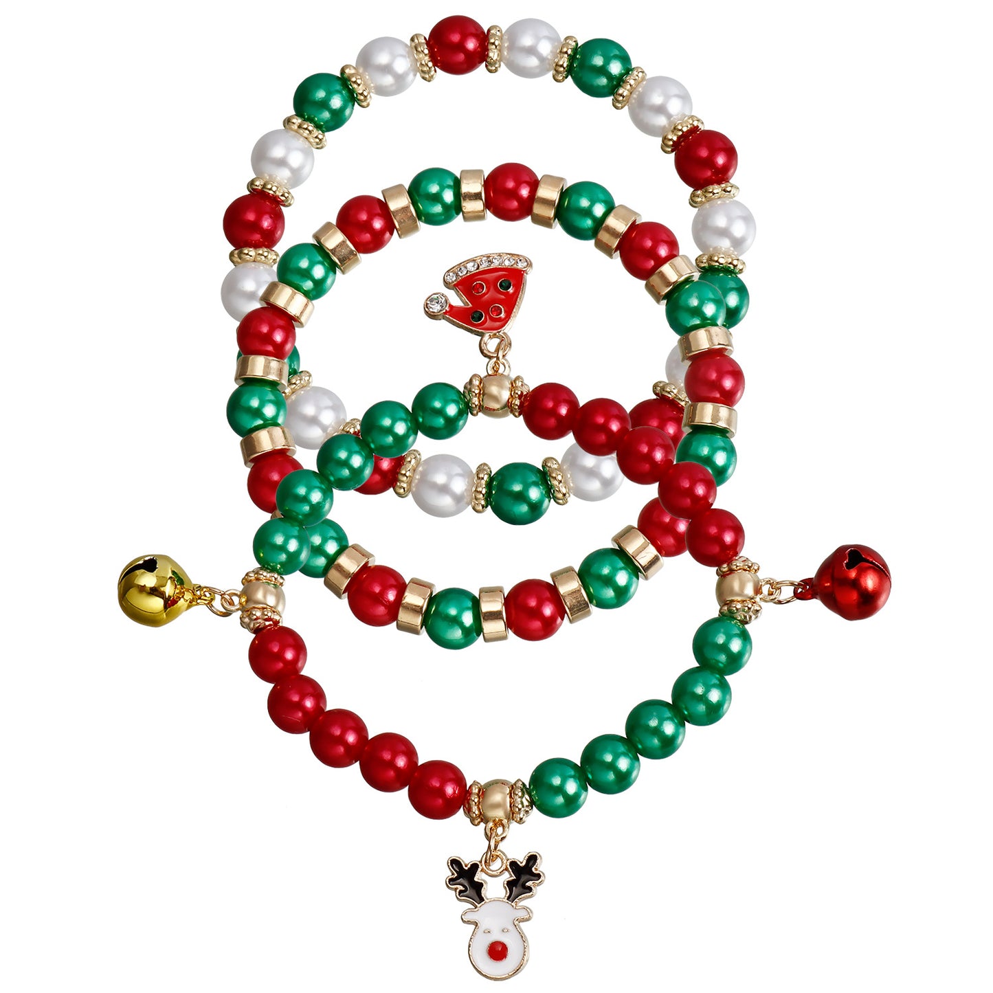 Christmas Santa Claus Color Beaded Suit Bracelets