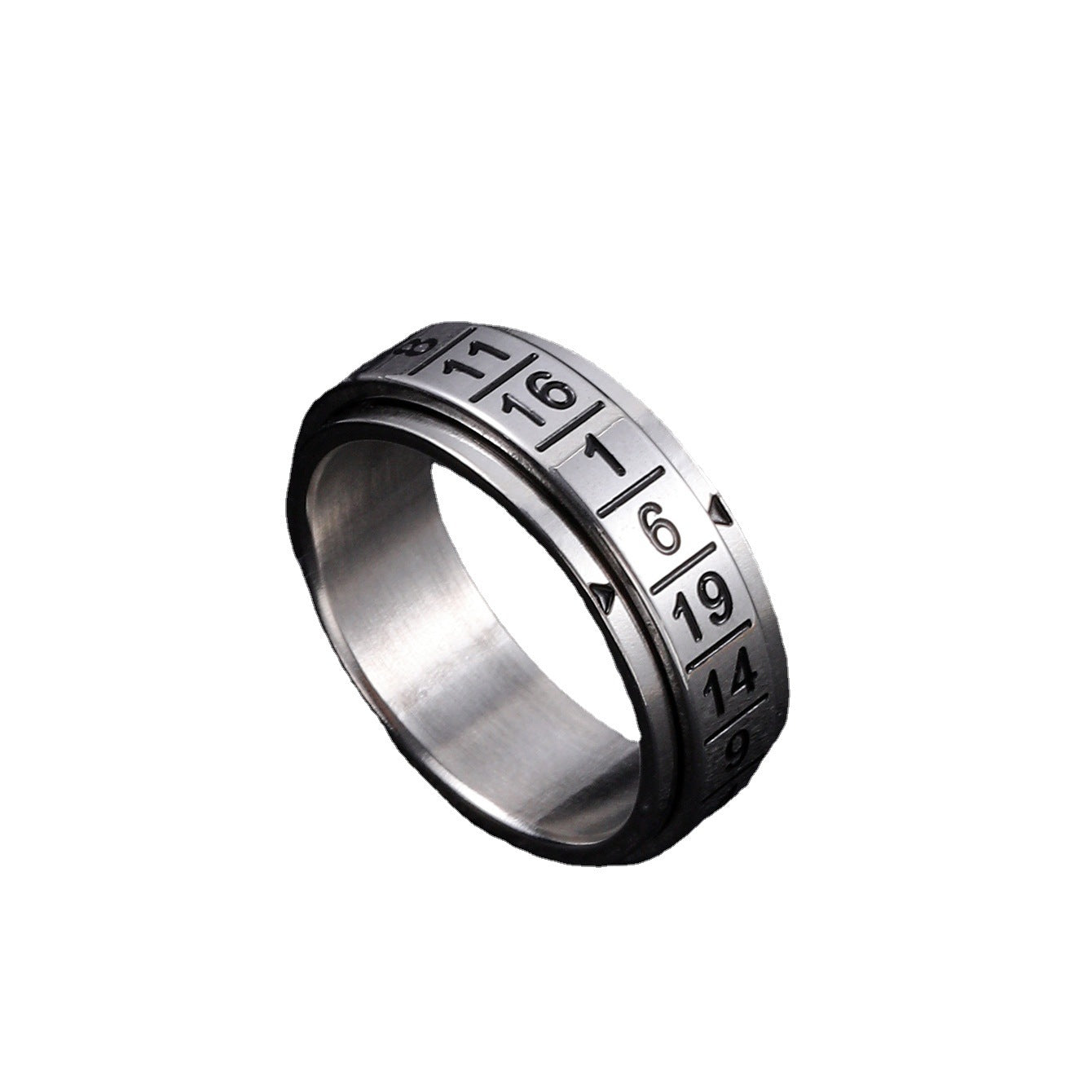 Simple Rotatable Titanium Steel Digital Personalized Rings