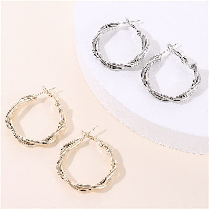 Women's Simple Graceful Twist Niche Bag Personalized Wild Earrings