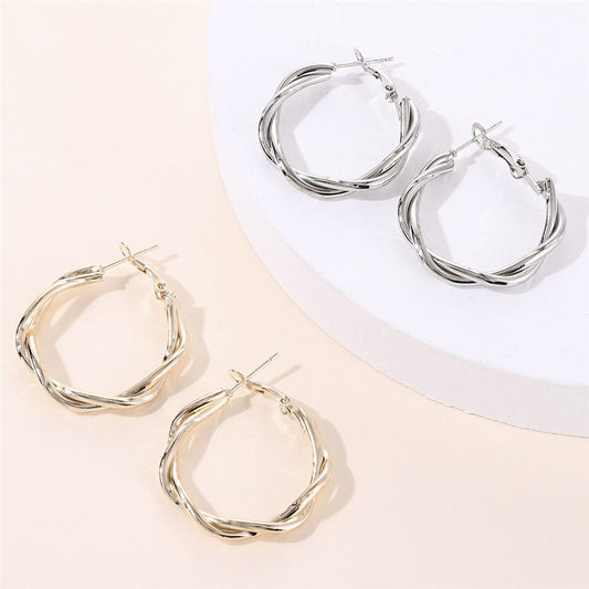 Women's Simple Graceful Twist Niche Bag Personalized Wild Earrings