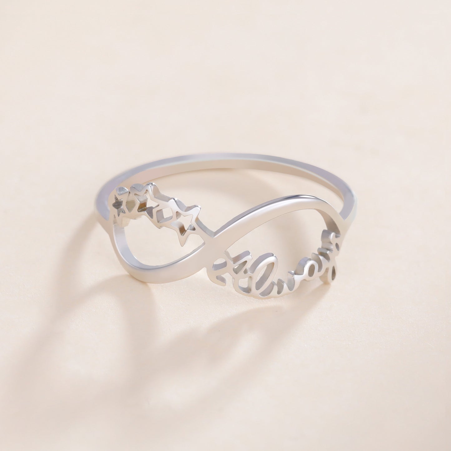 Women's Stainless Steel Gold Love Star Eternal Power Ring