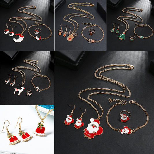 Christmas Suit Cute Santa Dripping Oil Necklaces