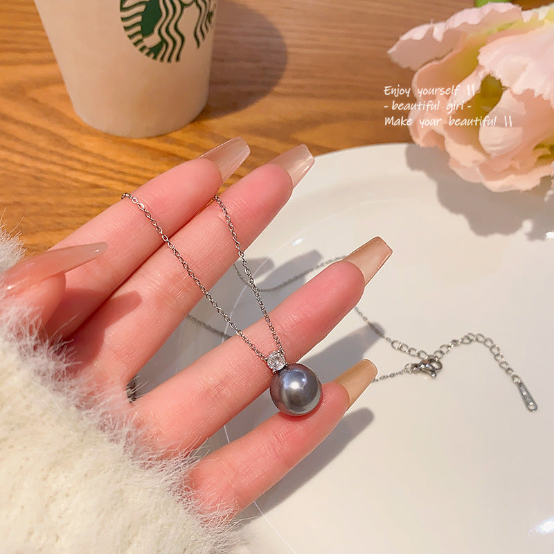 Women's Pearl For Light Luxury Minority Simple Cold Style Zircon Clavicle Necklaces