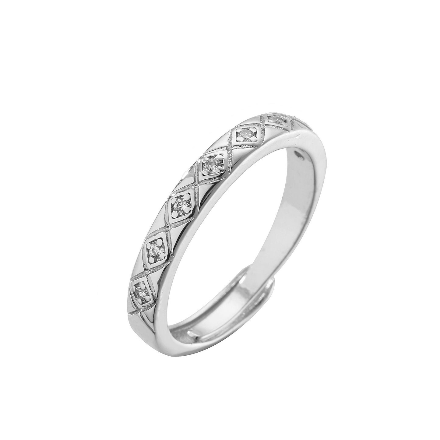 Style Diamond Plaid Zircon Pair For Rings