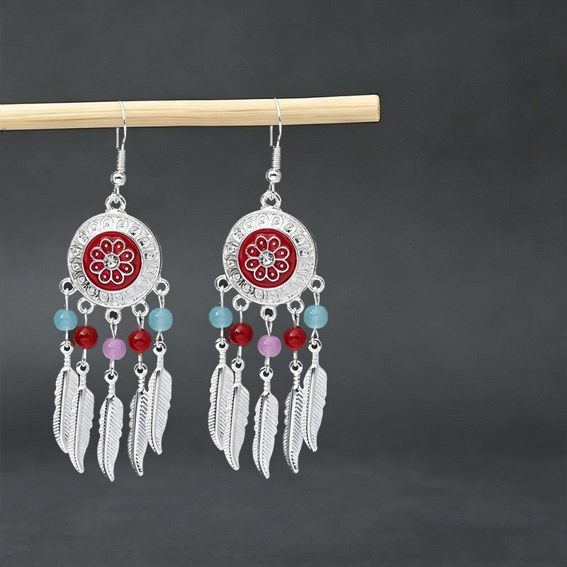 Bohemian Tassel Water Drop Summer Vacation Style Dopamine Earrings