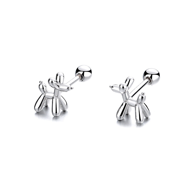 Balloon Dog Thread Female Sterling Sier Simple Personalized Earrings