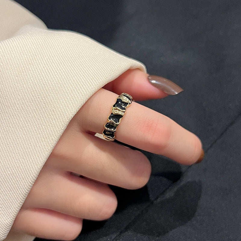 Women's Niche Korean Style Epoxy Metal Opening Rings