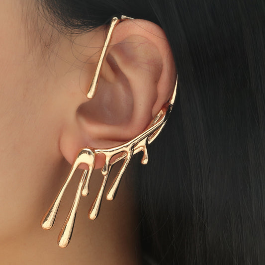 Women's Exaggerating Unique Fashion Lava Design Water Drop Ear Clip