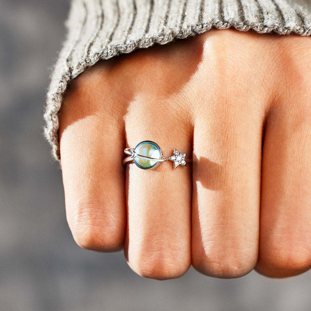 Fingertip Star Moon Earth Female Simple Ring