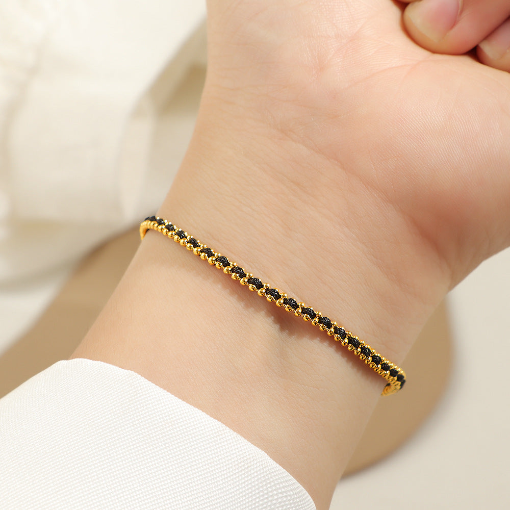 Round Beads Gold Woven High-grade Light Luxury Exquisite Red Bracelets