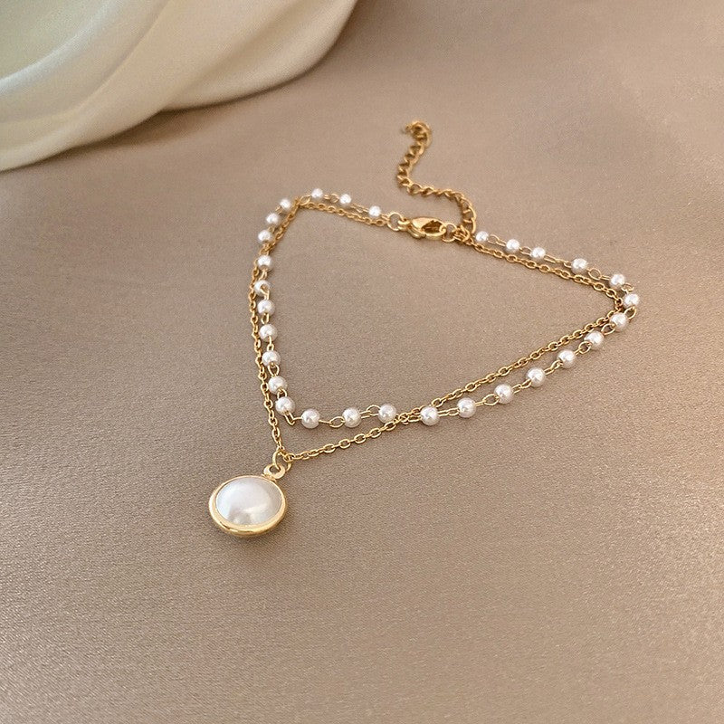 Affordable Luxury Fashion Personality Temperament Wild Simple Pearl Style Geometric Bracelet