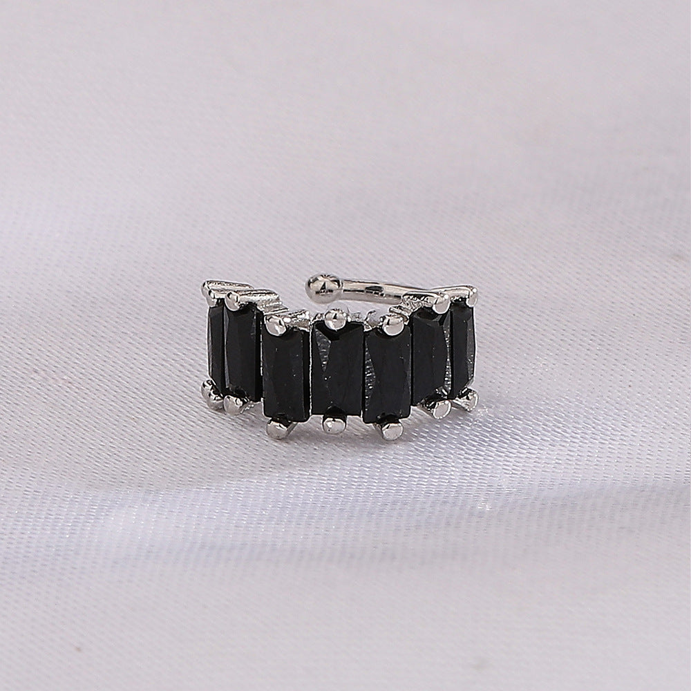 Men's Square Light Luxury Colorful Crystals Without Pierced Irregular With Personality Rings