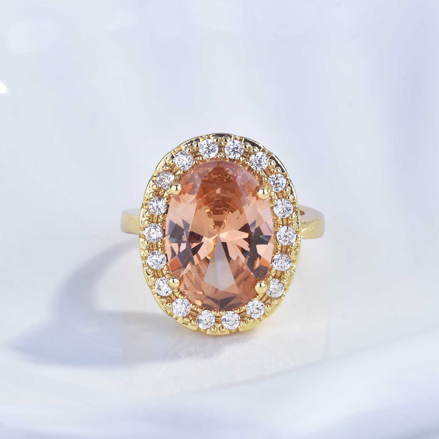 Live Broadcast Large Carat Colored Gems Plated Rings