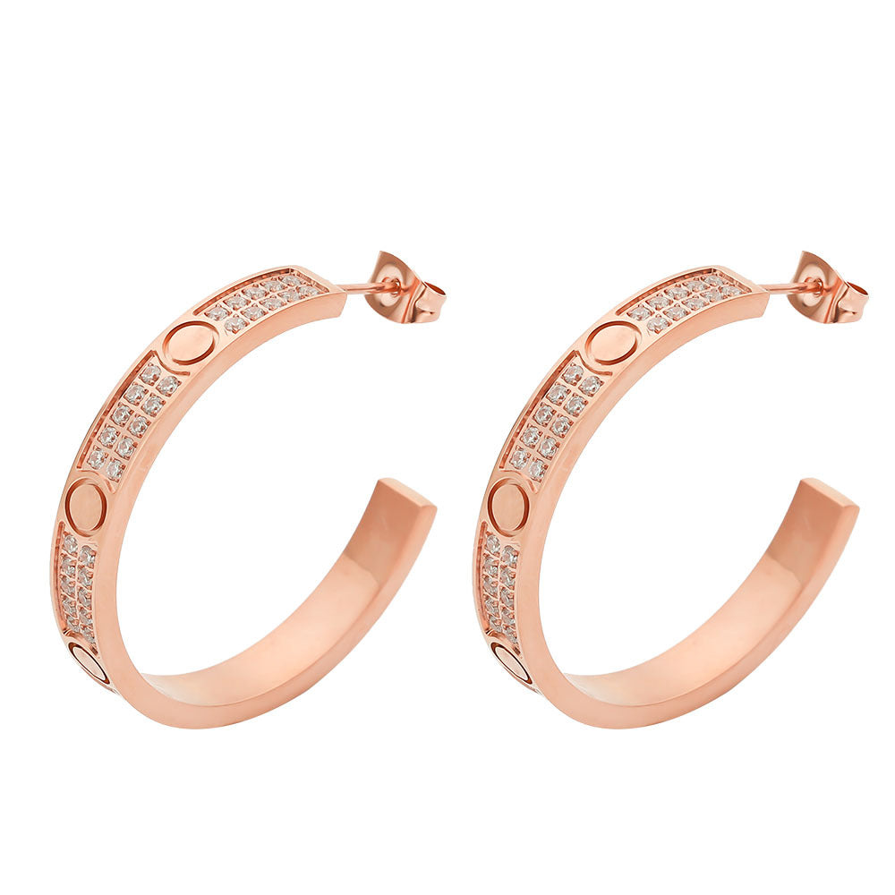 Shaped Titanium Steel Ear Fashion Colored Earrings
