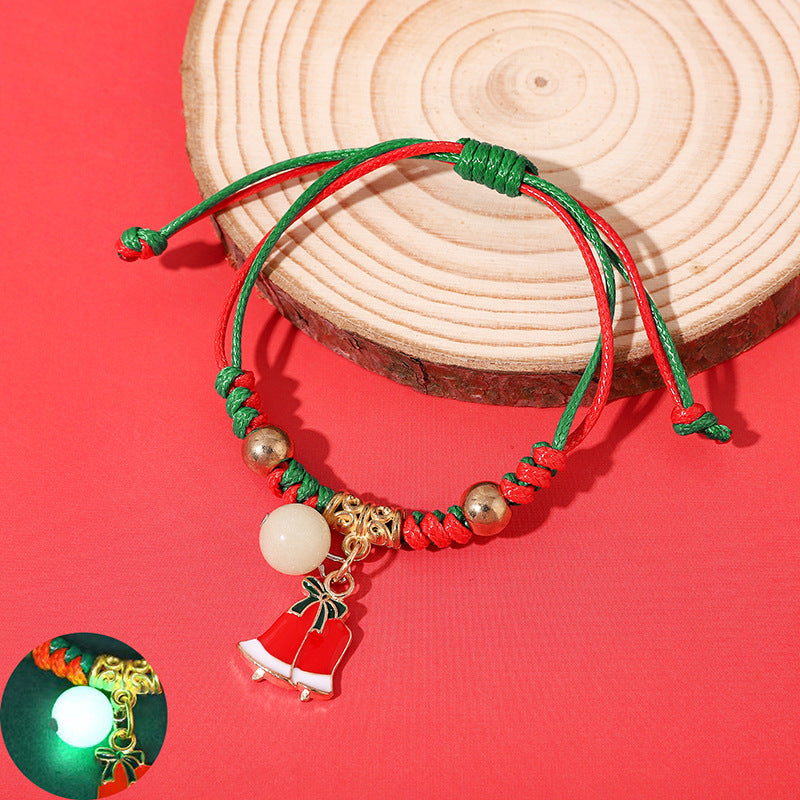 Luminous Christmas Woven Female Popular Santa Bracelets