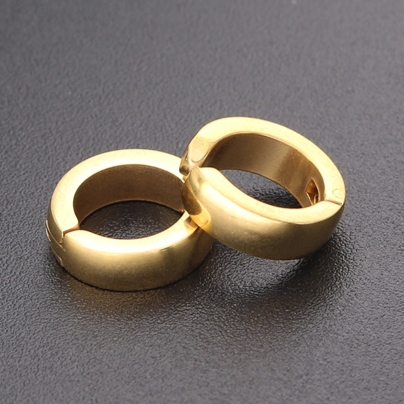 Men's Hip Hop Punk Titanium Steel No Piercing Earrings
