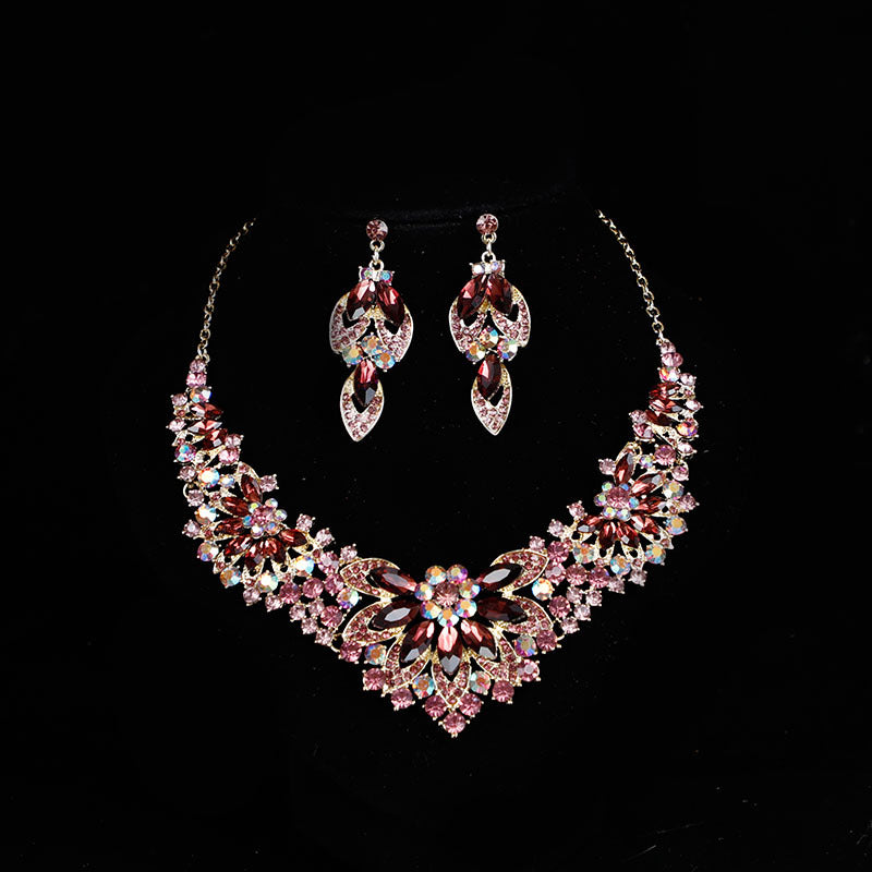 Bridal Wedding Dress Full Diamond Flower Two Pieces Rings