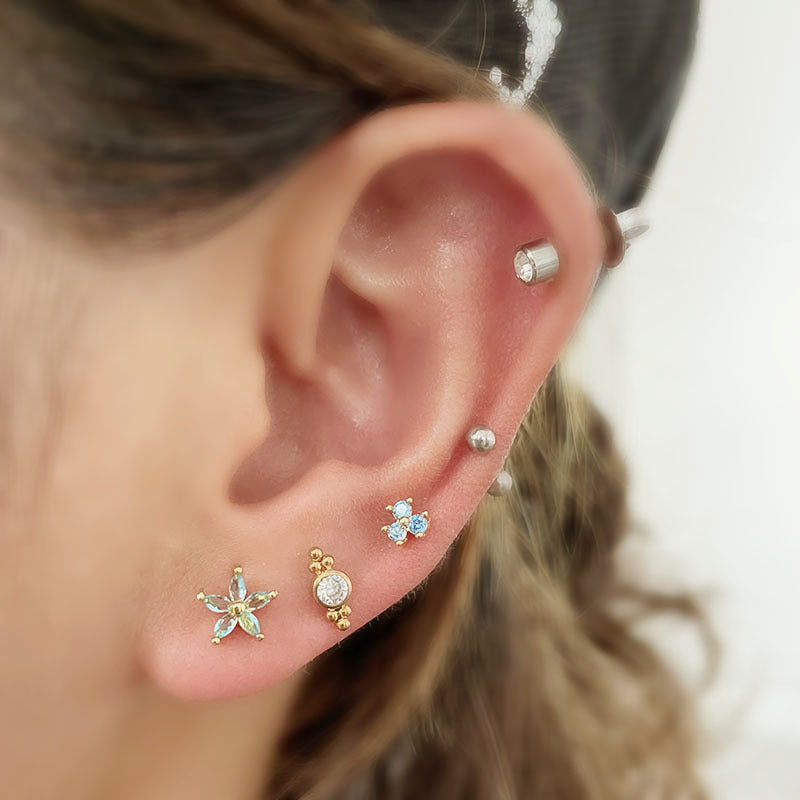 Daisy Flower Ear Bone Stainless Steel Earrings