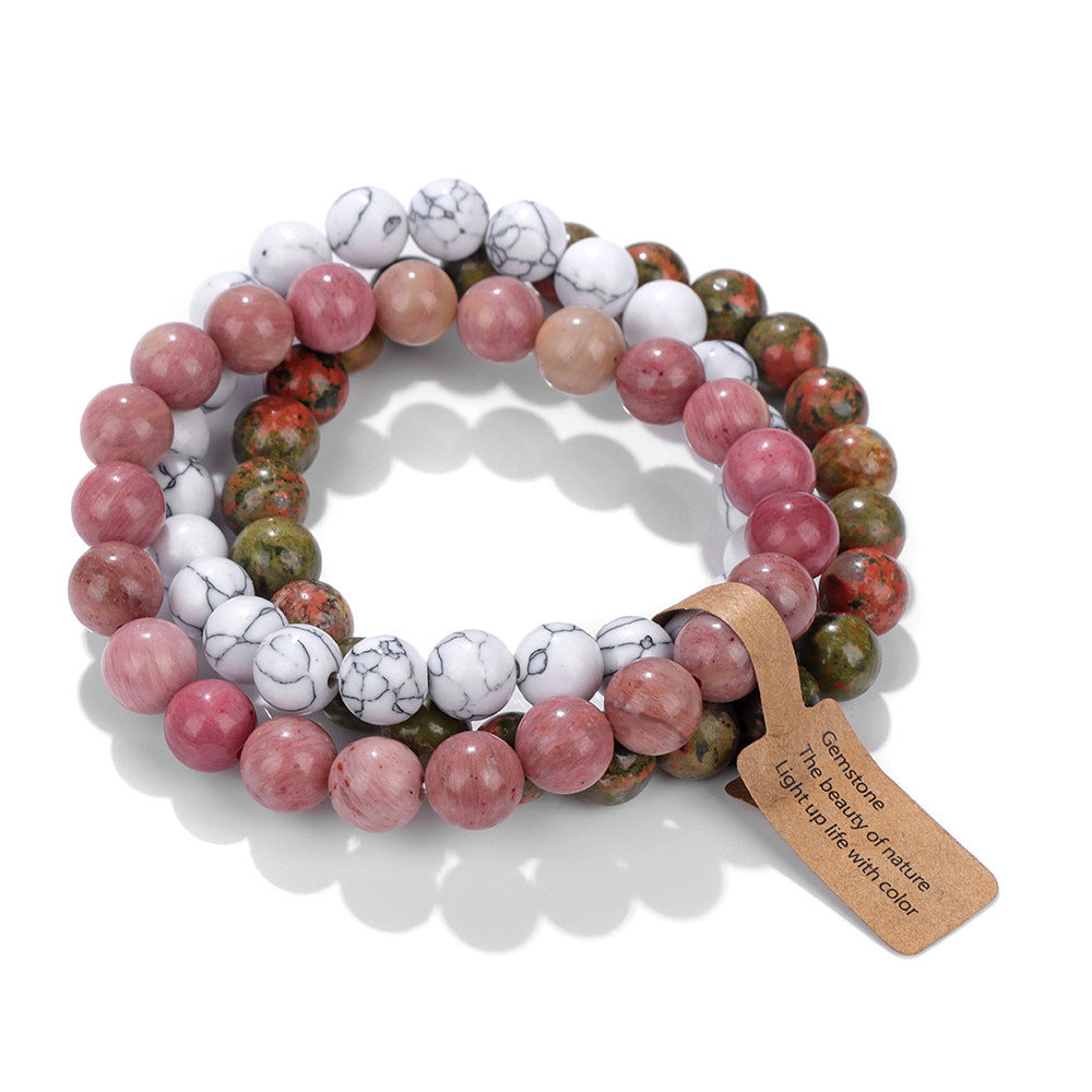 Bracelets de combinaison d'améthyste de perles de cristal de pierre naturelle pour femmes