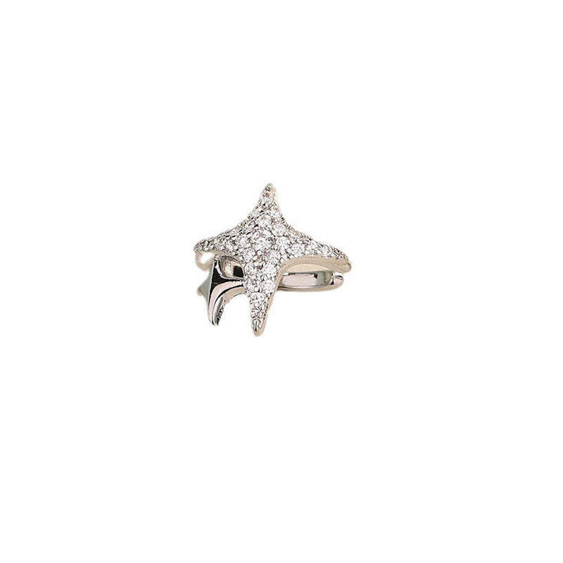 Four Stars Geometric Asterism Rhinestone Personality Sweet Cool Rings
