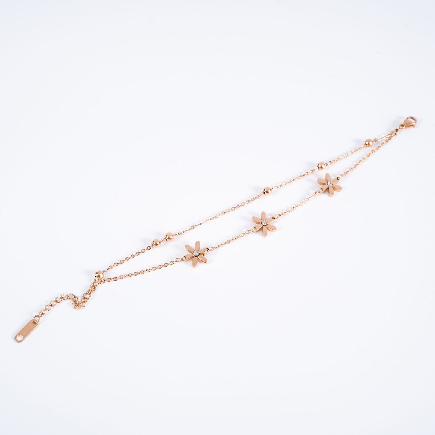 Titanium Steel Stainless Little Daisy Diamond Fresh Sweet Style Bracelet