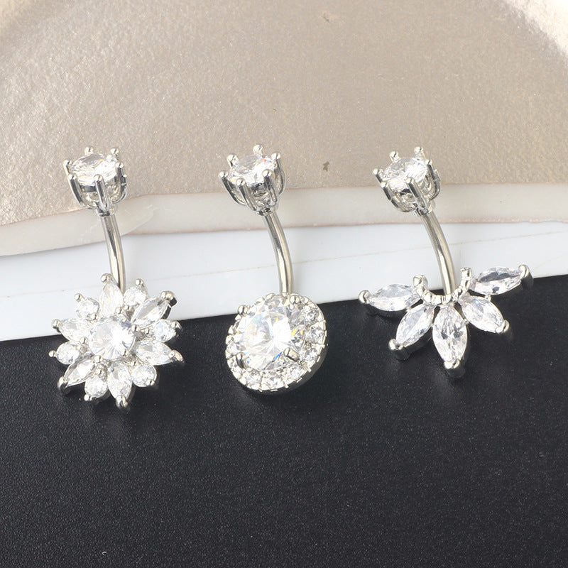 Zircon Navel Human Body Piercing Piece Rings