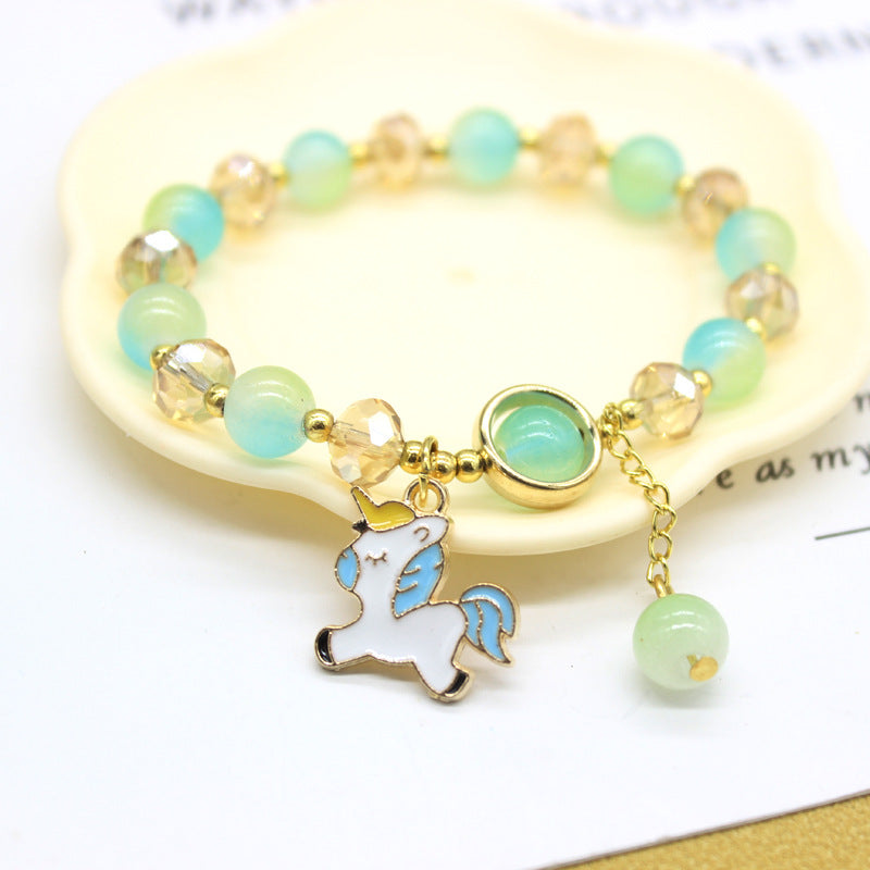 Ice Crystal Cartoon Jade Dog Clow Bracelets