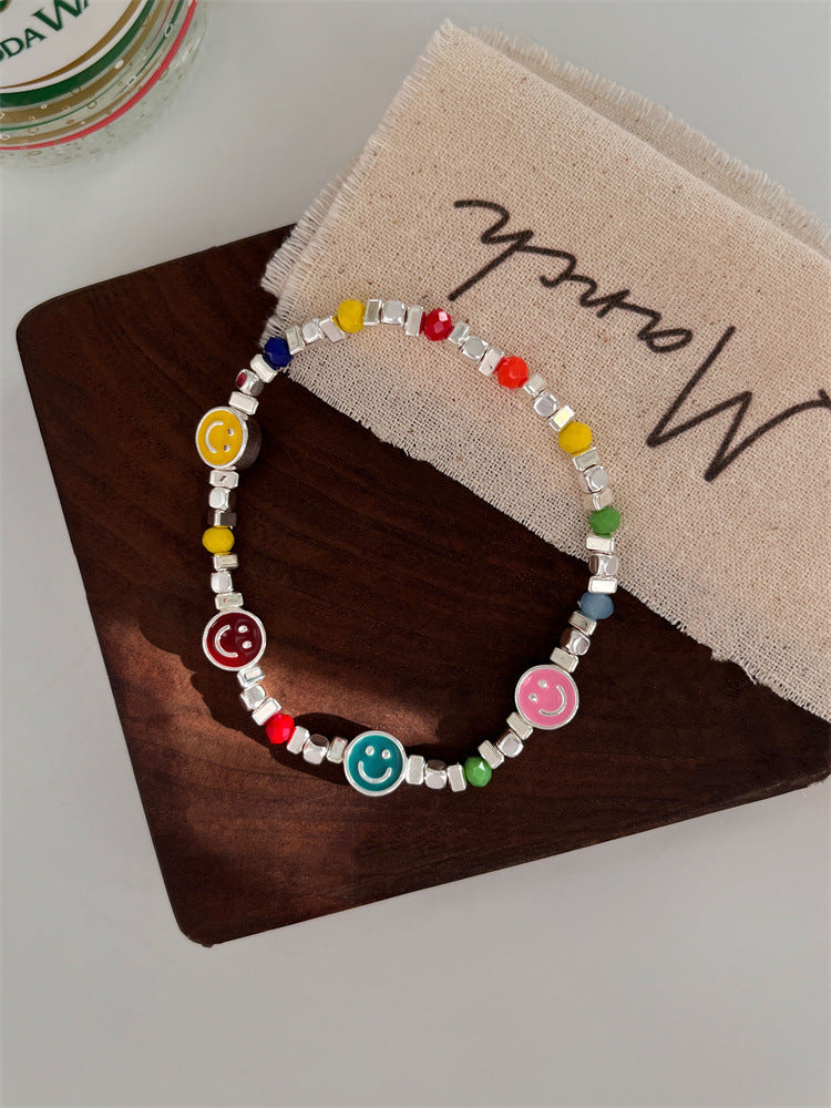 Bracelets de minorité de luxe légers pour femmes Smiley perlé