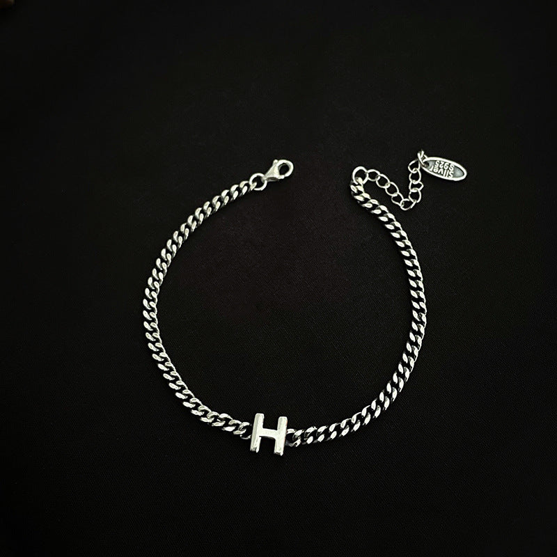 Bracelets d'intérêt spécial avec lettres anglaises en argent Sterling de Style coréen pour femmes